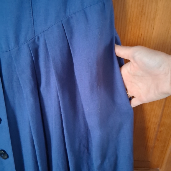 Vinatge Ursl Trachten Blue Button-Down Dress - Picture 7 of 8